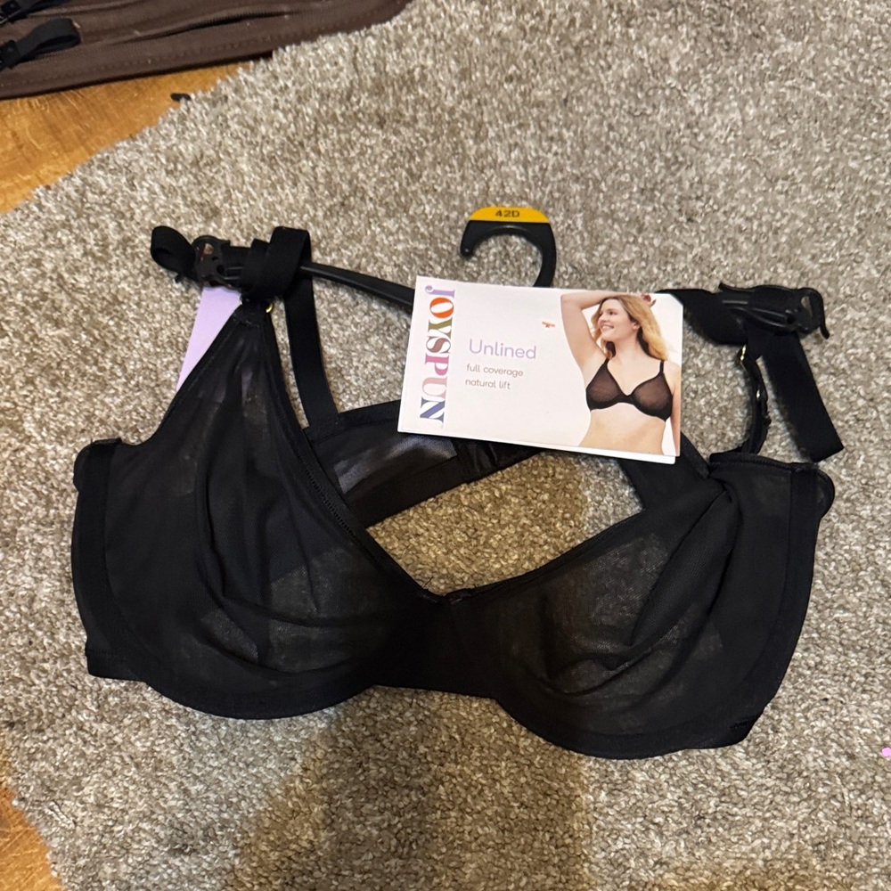 Women's Unlined Black Full Coverage Bra